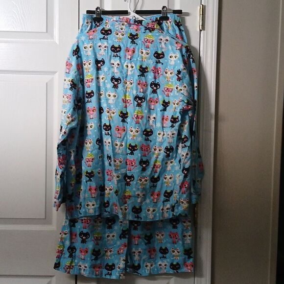 Victoria's Secret kitty cat 2 pc pajama pj set Sz L EUC - Picture 6 of 11